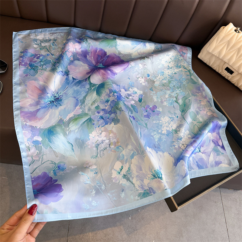 2026 New Floral Print Silk Squ - Ascot Neck Scarf 评论和价格