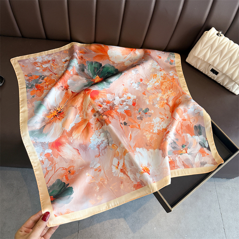 2026 New Floral Print Silk Squ - Ascot Neck Scarf 评论和价格
