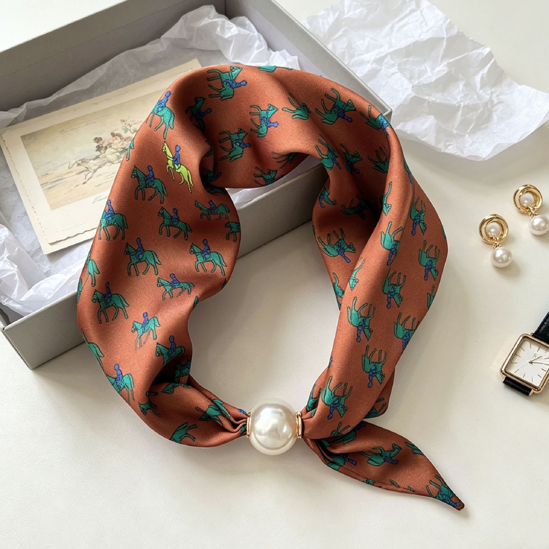 Luxury Knight Pearl Magnetic S - Ascot Neck Scarf 评论和价格