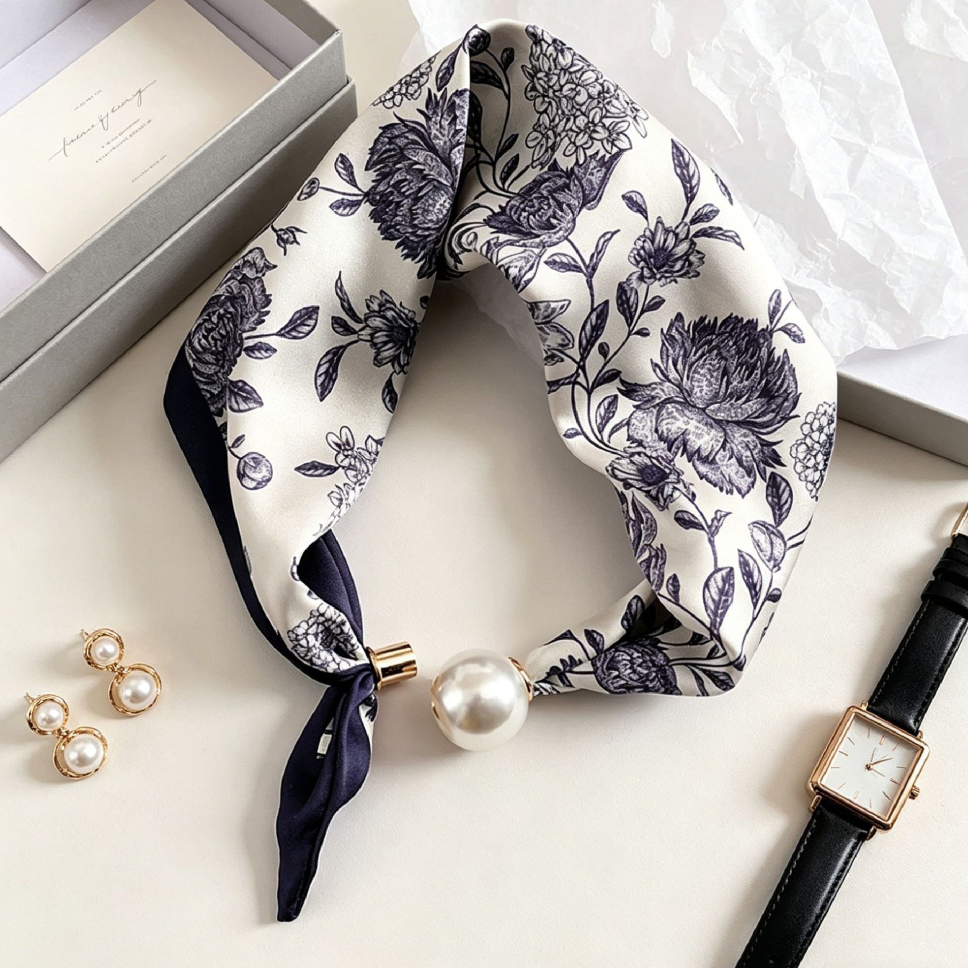 Luxury Knight Pearl Magnetic S - Ascot Neck Scarf 评论和价格