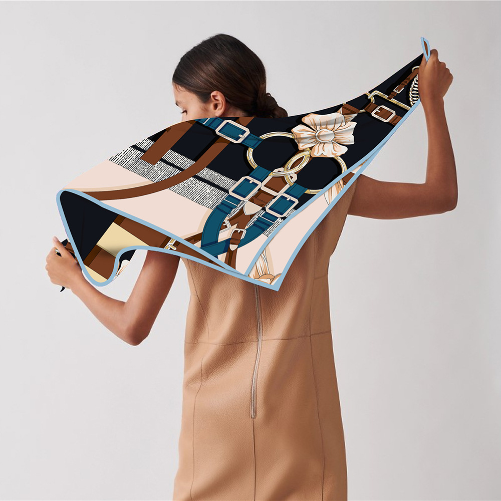 90cm New Design Belt Twill Sil - Silk Neck Scarf 评论和价格