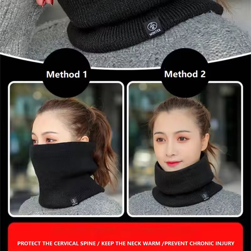 Winter Warm Knitted Neck Scarf - Muffler Men Wool 评论和价格