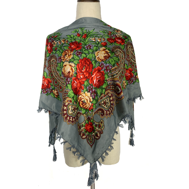 90*90cm WomenRussian Floral Sq - Bandana Cotton 评论和价格