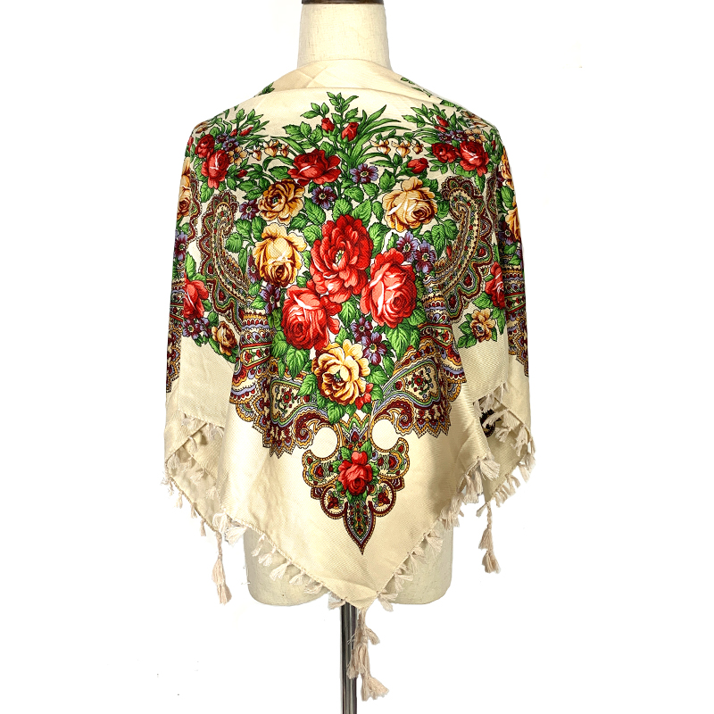 90*90cm WomenRussian Floral Sq - Bandana Cotton 评论和价格