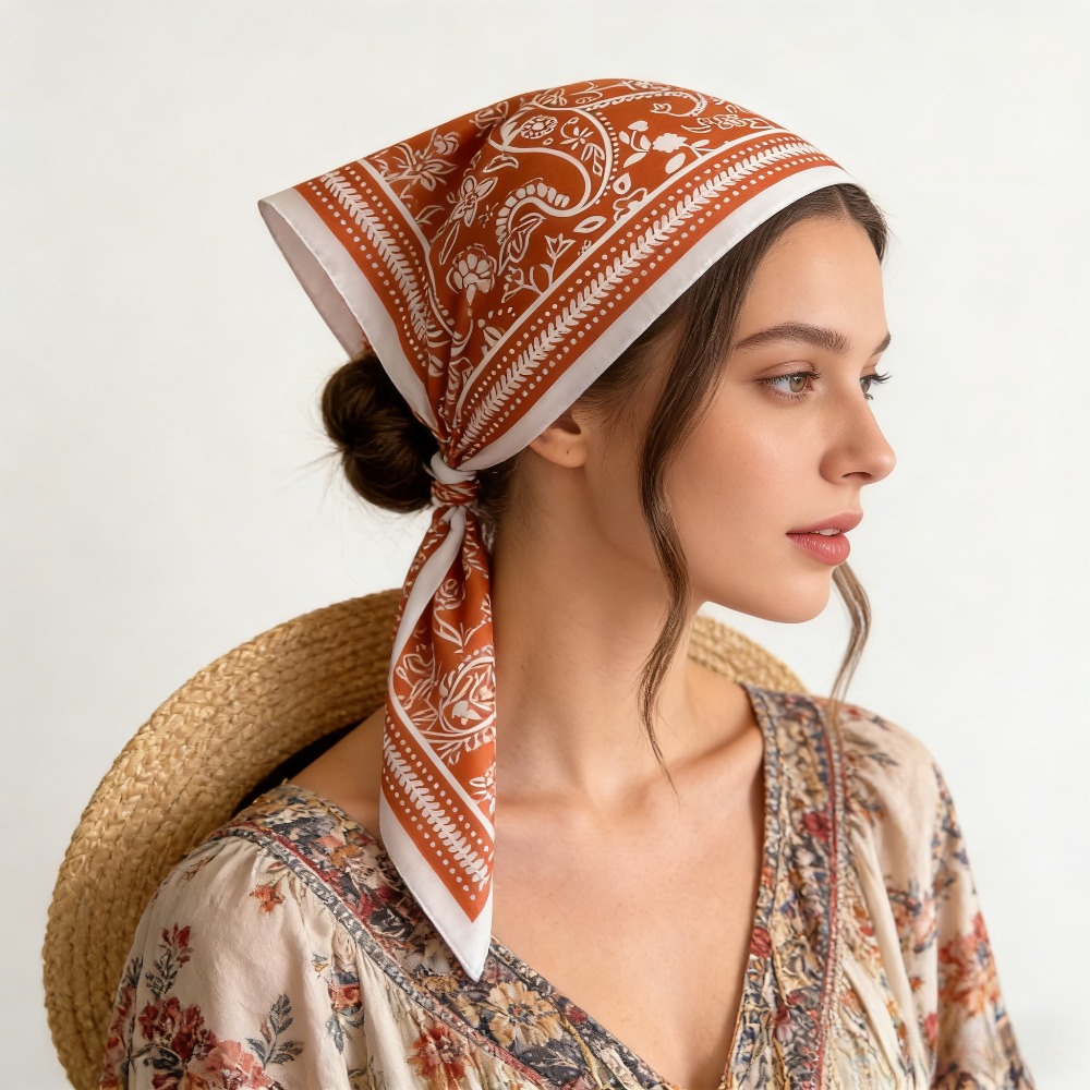 1Pc cashew print fashion silk  - Silk Neck Scarf 评论和价格